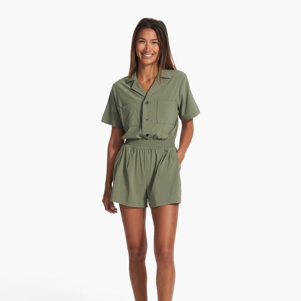 Vuori Sage Green Mini Shirt Dress